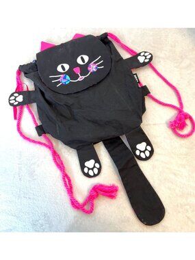 Lush Bewitched Cat Backpack Organic Cotton Knapsack Stars Moons Bright Vibrant